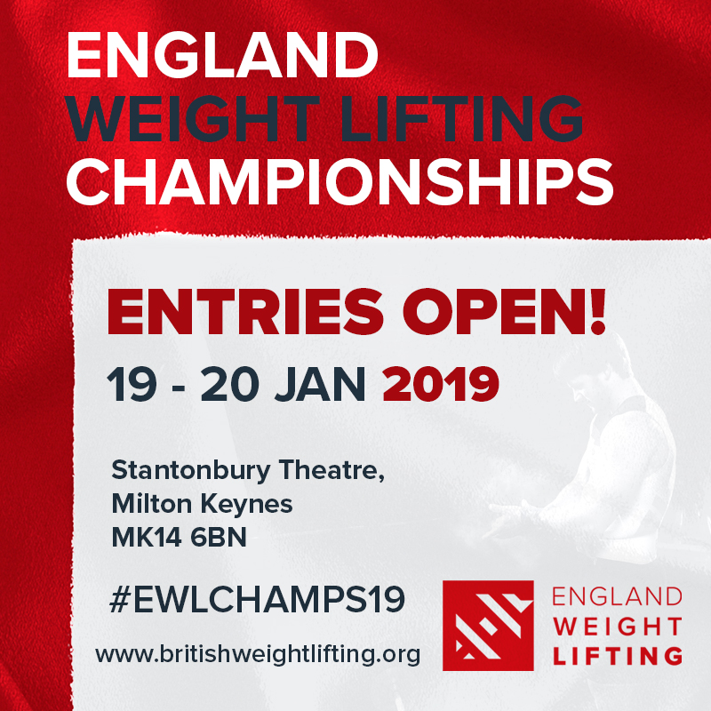 Entries Now Open For 2019 England Weight Lifting Championships 