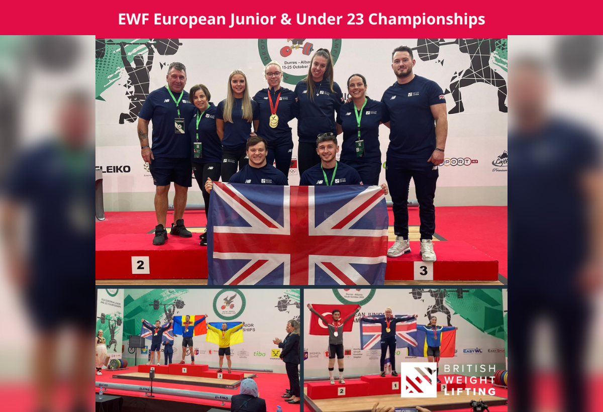 European Junior and Under 23 Championships: medals, British records, and personal best lifts