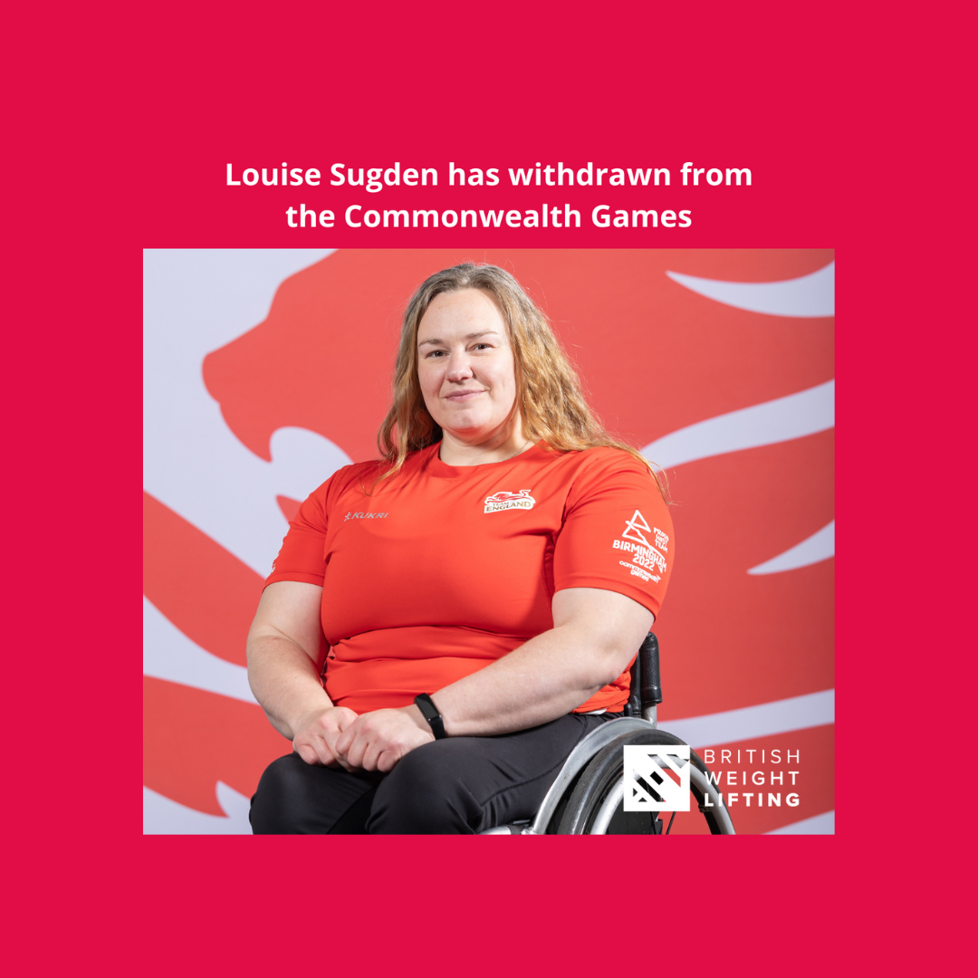 Louise Sugden has withdrawn from the 2022 Commonwealth Games