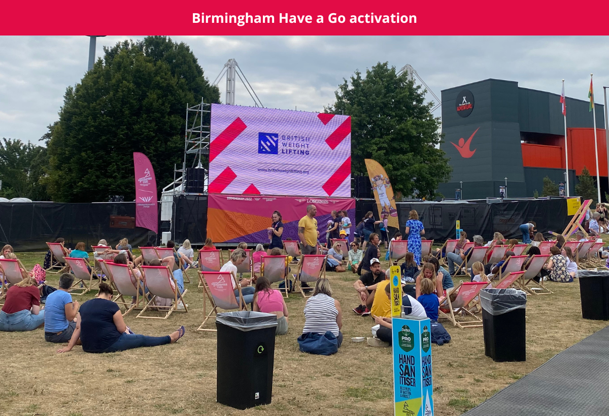 Weightlifting and Para Powerlifting Have a Go activation at Birmingham 2022