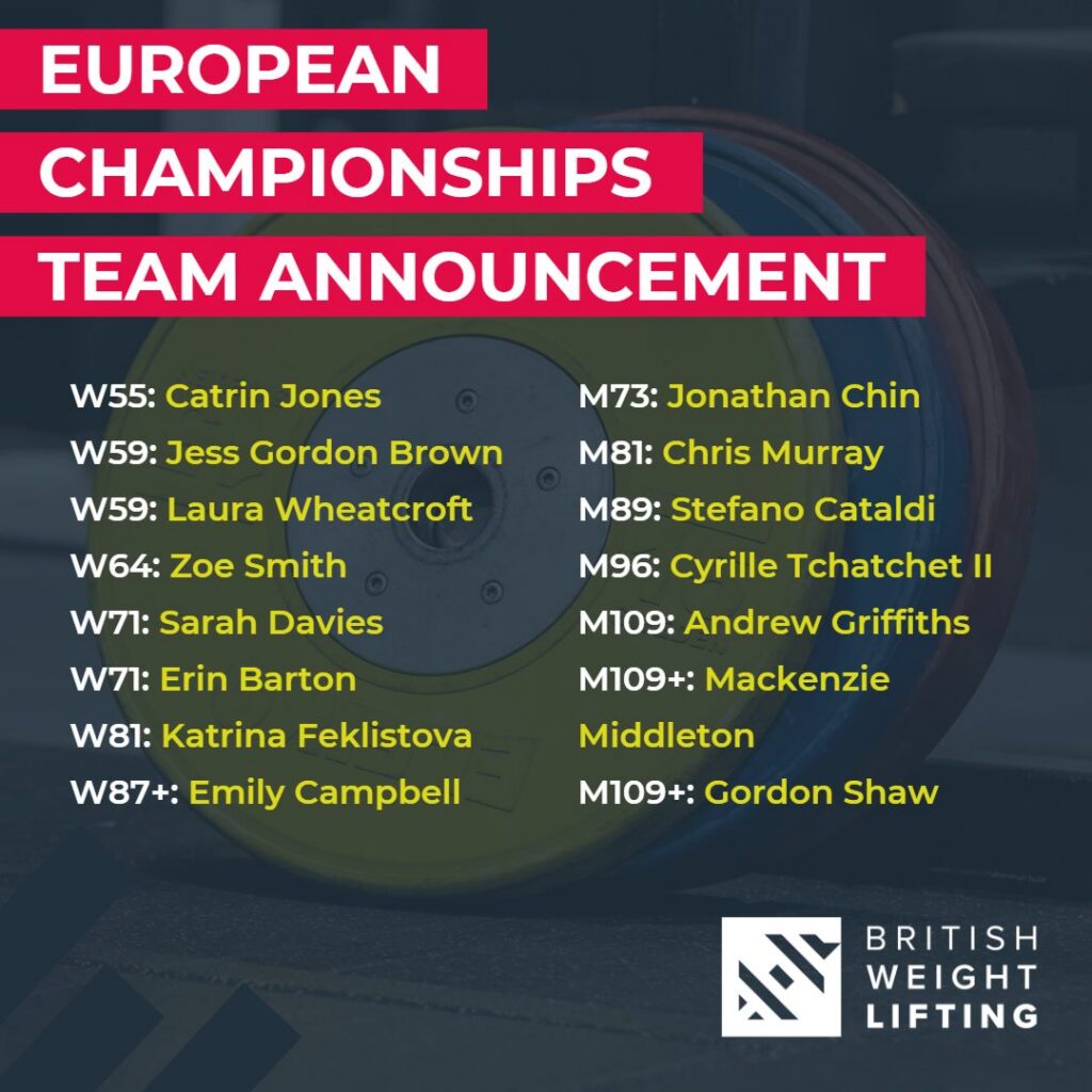 British Weight Lifting Team announced ahead of European Championships
